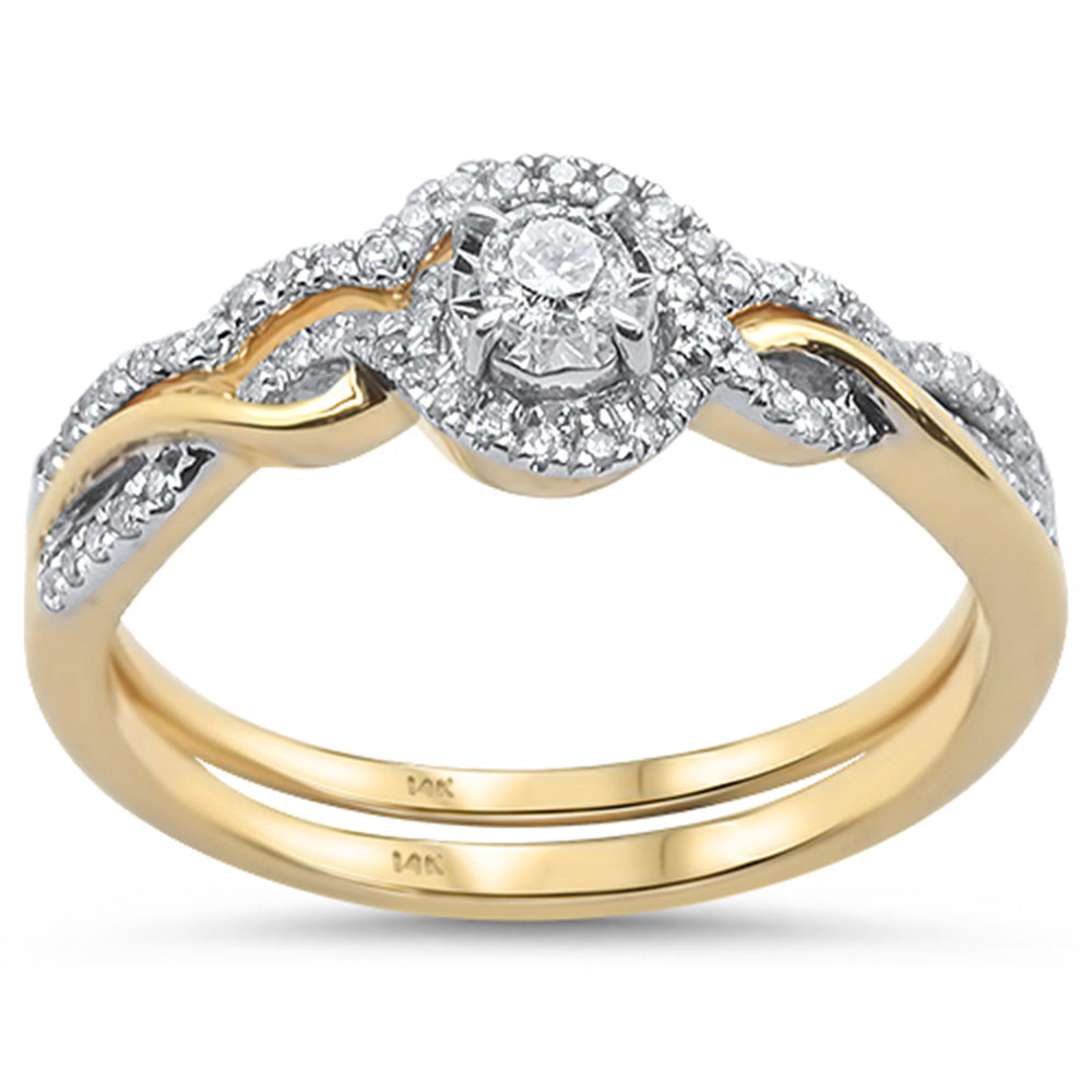 ''SPECIAL! .25cts 14k Yellow Gold Diamond Solitaire Engagement Bridal RING Set''