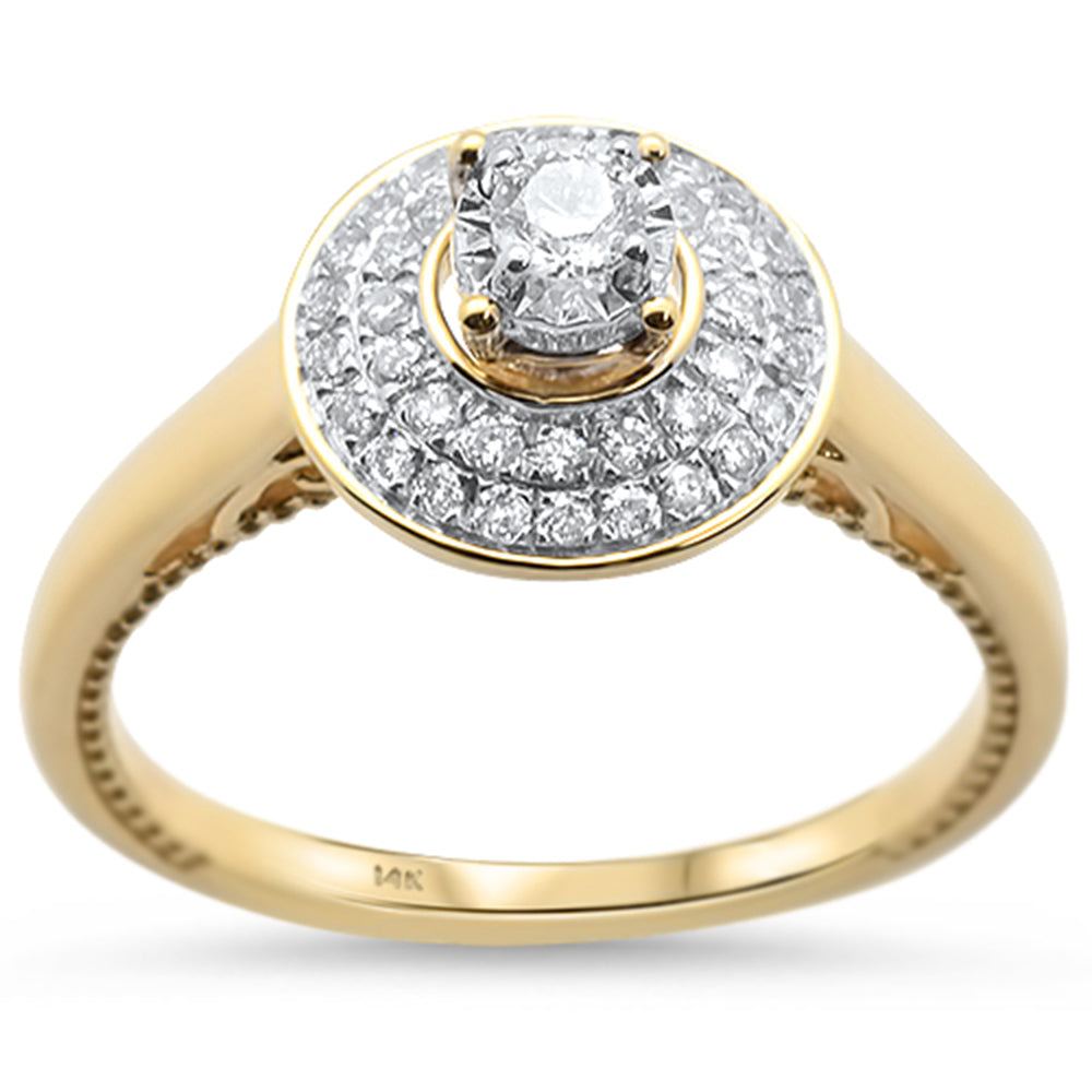 ''SPECIAL! .28cts 14k Yellow GOLD Diamond Solitaire Engagement Promise Ring Size 6.5''