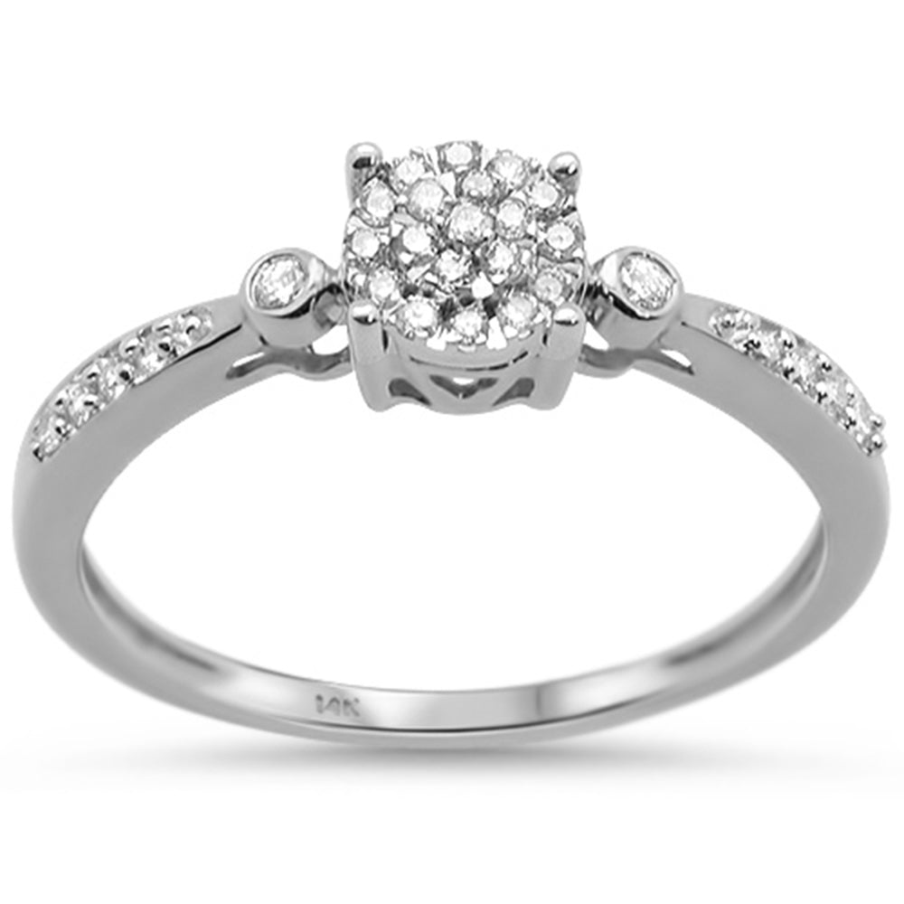 .16ct 14k White GOLD Diamond Promise Engagement Ring Size 6.5
