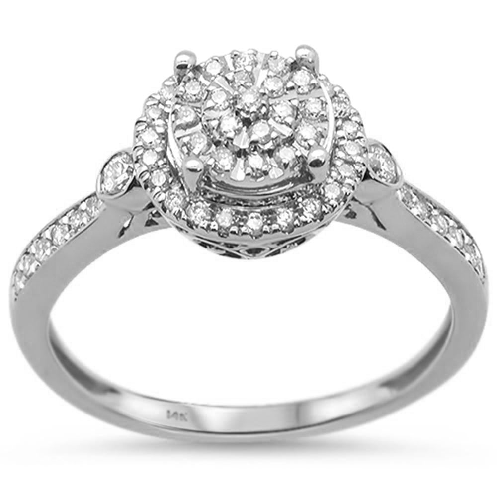 ''SPECIAL! .35ct 14k White Gold Diamond Round Engagement Wedding RING Size 6.5''