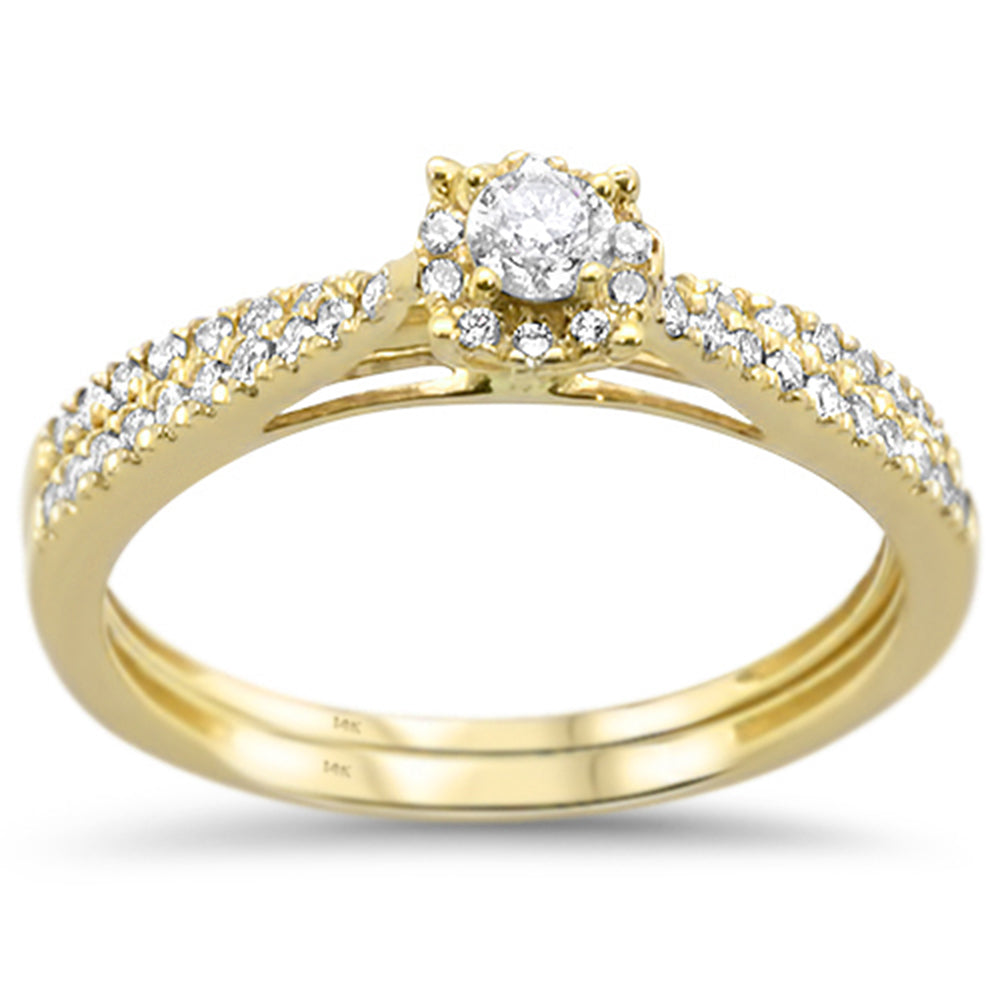 ''SPECIAL! .40ct 14k Yellow Gold Diamond Promise Engagement WEDDING Set Ring Size 6.5''