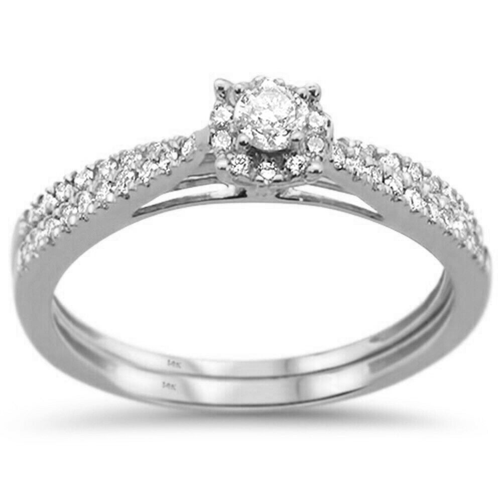 ''SPECIAL! .40ct 14K White Gold Round Diamond Engagement RING & Band Set''