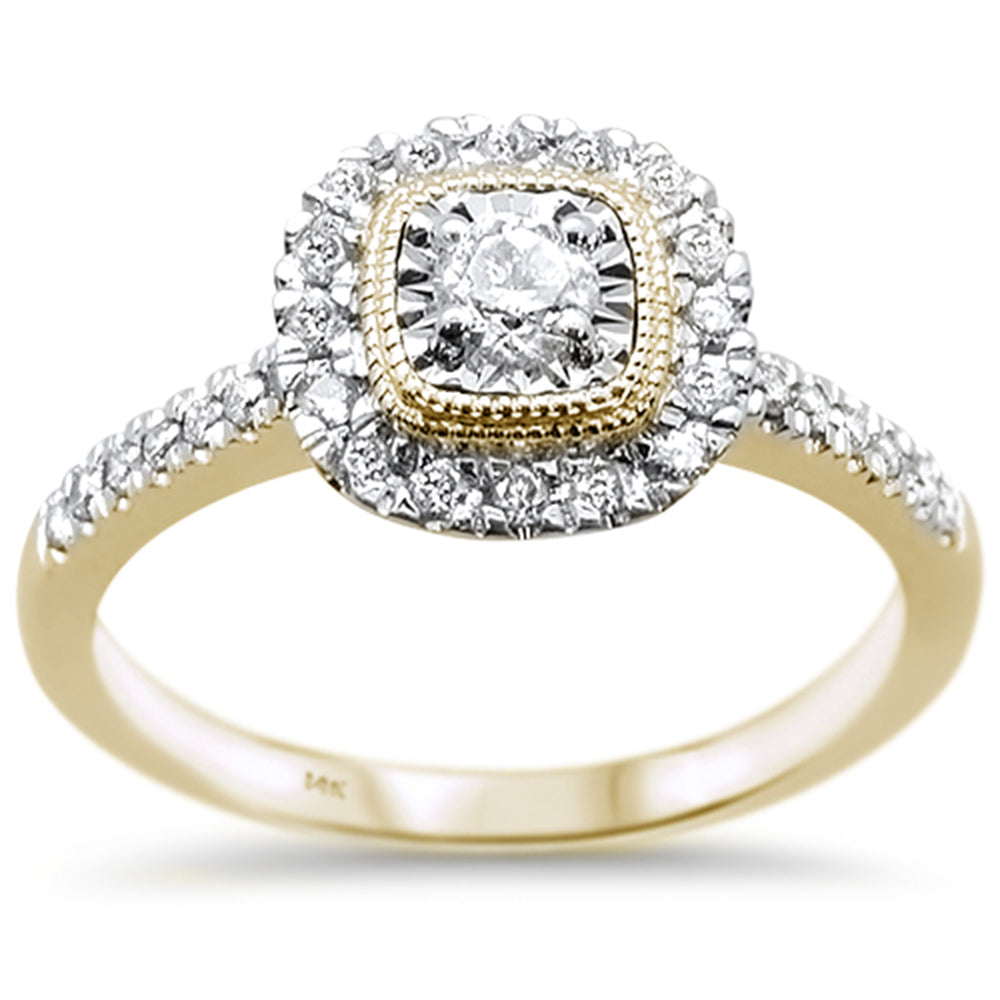 .41ct 14k Yellow Gold Square Shape Diamond Engagement Wedding RING Size 6.5
