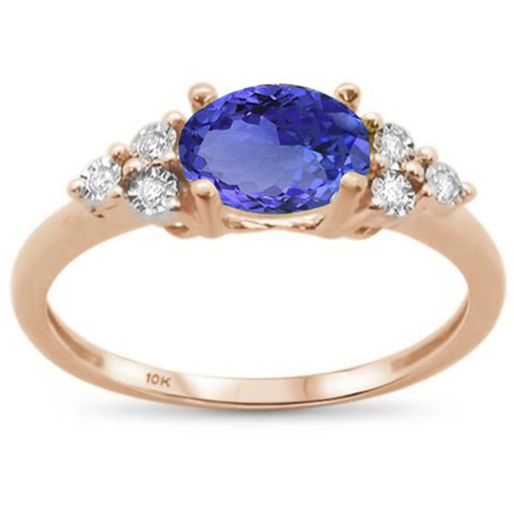 .82ct 10K Rose Gold Natural Tanzanite & DIAMOND Ring Size 6.5