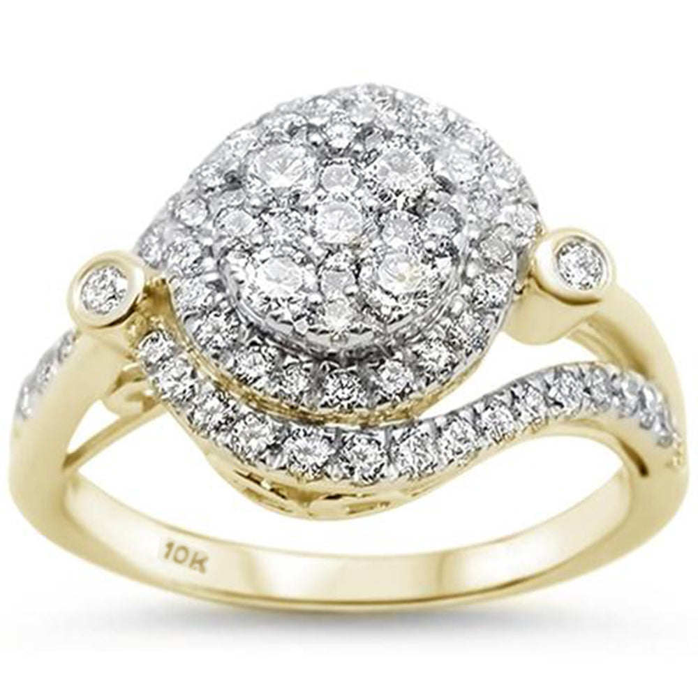 ''SPECIAL!.97ct 10kt Yellow Gold Round DIAMOND Engagement Wedding Ring Size 6.5''