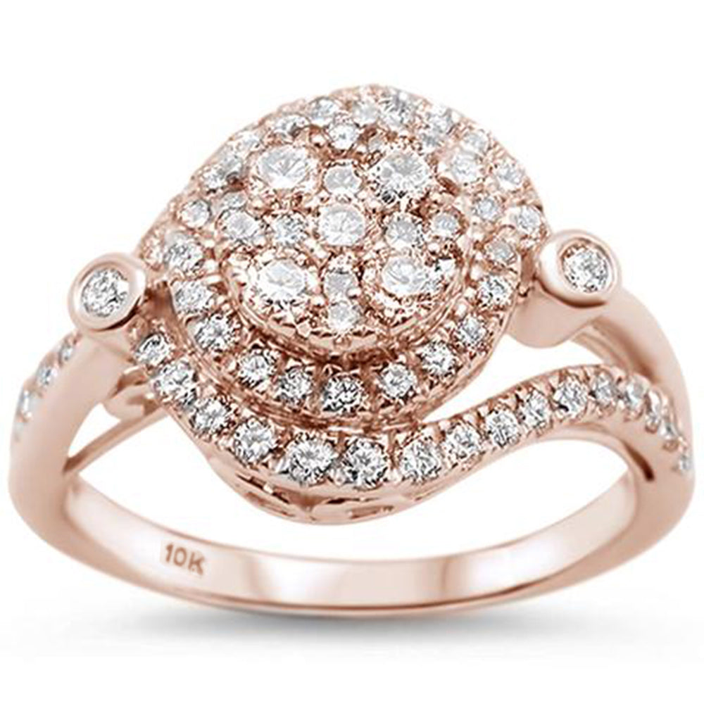 ''SPECIAL!.97ct 10kt Rose Gold Round Diamond Engagement WEDDING Ring Size 6.5''