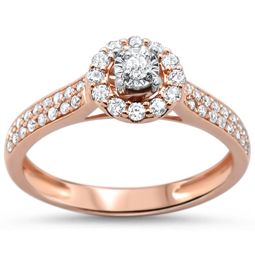 ''SPECIAL! .38ct 14k Rose Gold Round Diamond Engagement RING Size 6.5''