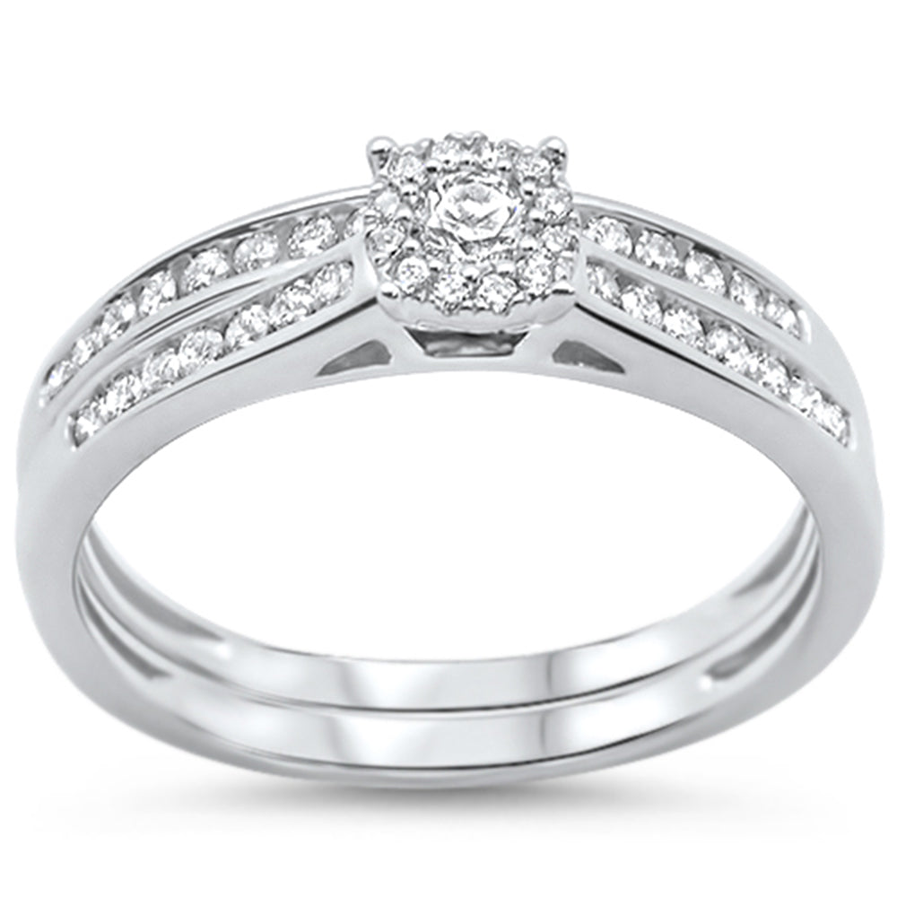 ''SPECIAL! .36ct 14k White Gold Diamond Engagement RING Bridal Set Size 6.5''