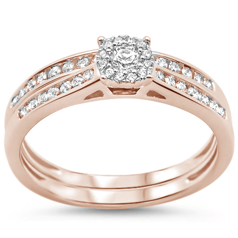 ''SPECIAL! .36ct 14k Rose Gold Diamond Engagement RING Bridal Set Size 6.5''