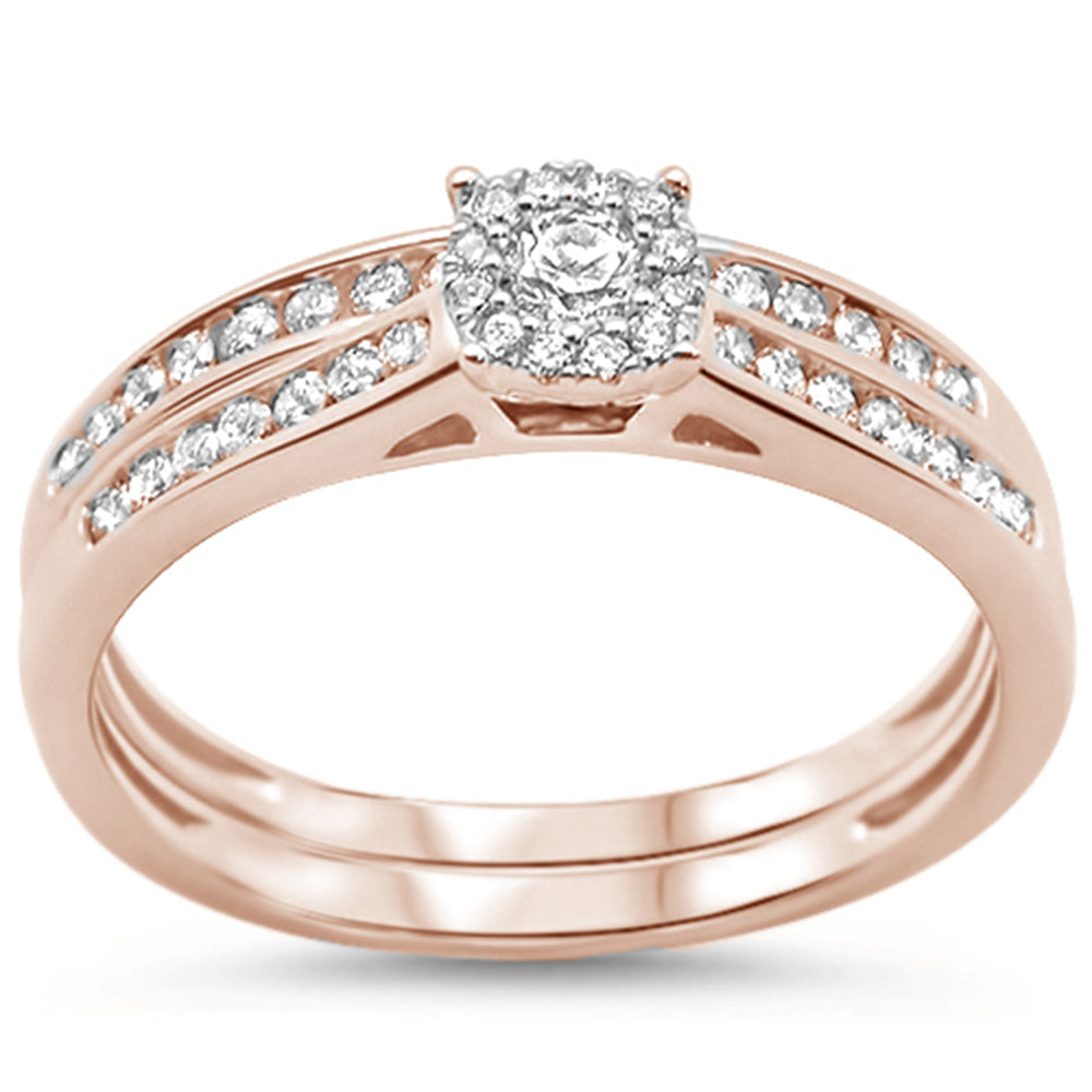 ''SPECIAL! .36ct 14k Rose GOLD Diamond Engagement Ring Bridal Set Size 6.5''
