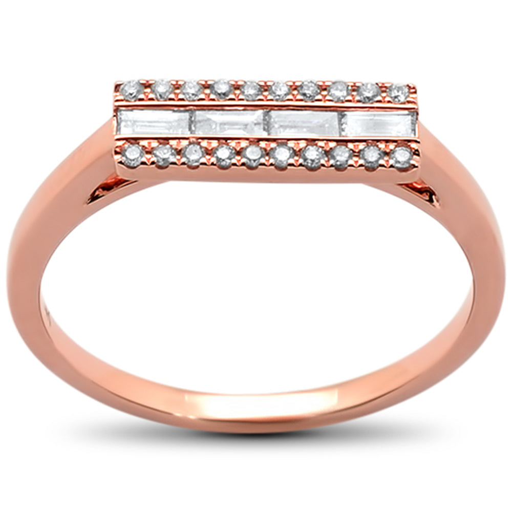 .17cts 14k Rose Gold Modern Trendy Natural DIAMOND Ring 6.5