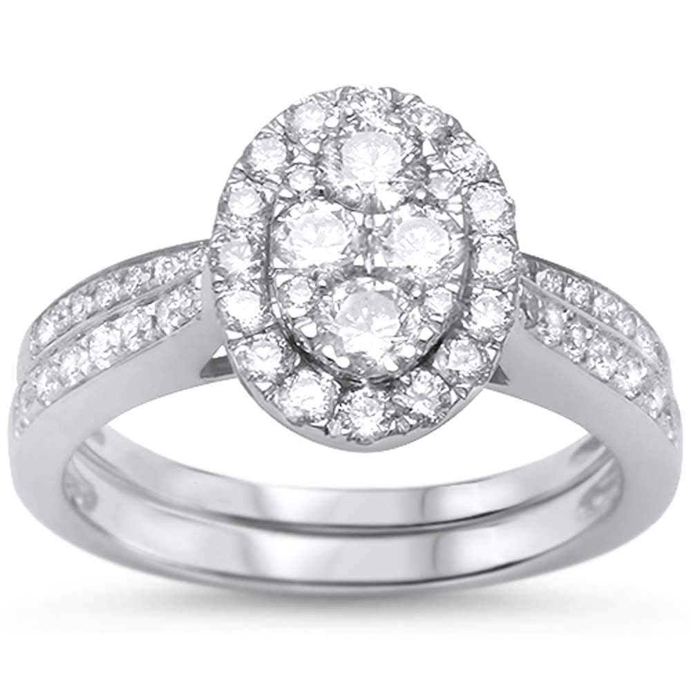 ''SPECIAL!1.03ct 10k White Gold Diamond Engagement Wedding RING Bridal Set Size 6.5''