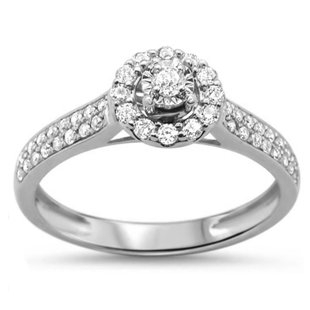 ''SPECIAL! .38ct 14K White GOLD Round Diamond Engagement Ring Size 6.5''