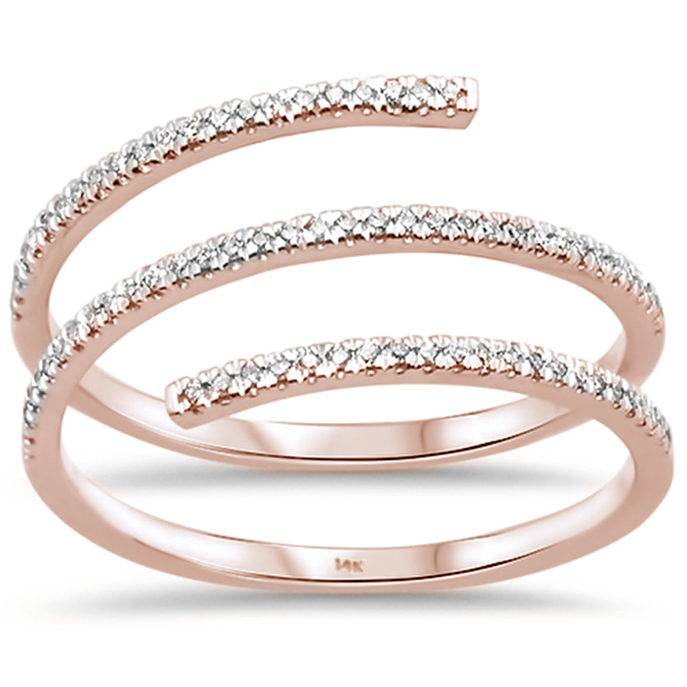 .22ct 14kt Rose GOLD Wraparound Trendy Diamond Ring Size 6.5