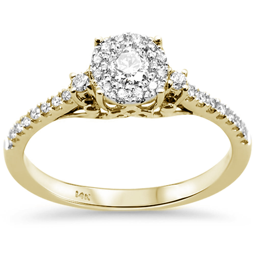 ''SPECIAL! .39ct 14kt Two Tone Gold Round DIAMOND Engagement Ring Size 6.5''