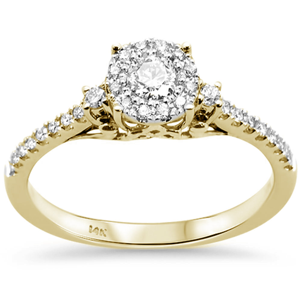 ''SPECIAL! .39ct 14kt Two Tone GOLD Round Diamond Engagement Ring Size 6.5''