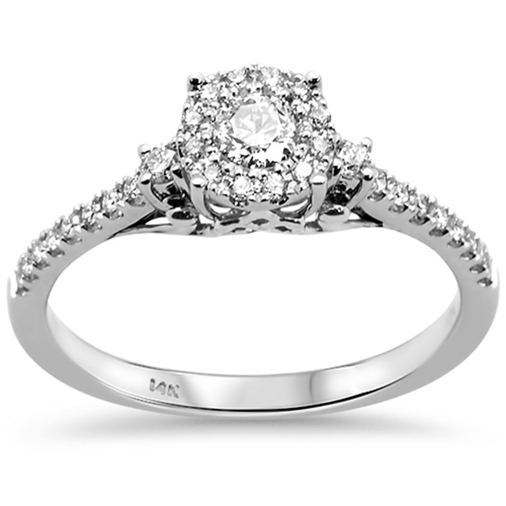 ''SPECIAL! .39ct 14kt White GOLD Round Diamond Engagement Ring Size 6.5''