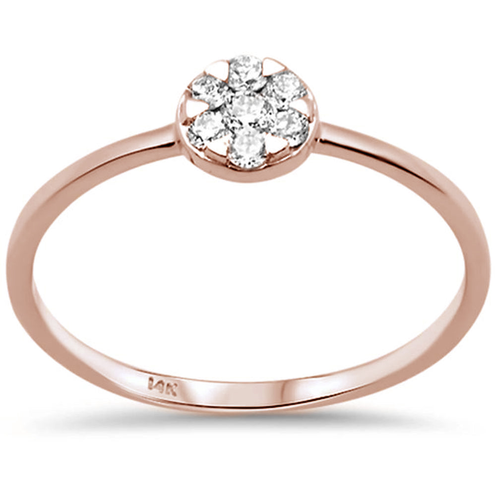 .17ct F SI 14K Rose GOLD Round Diamond Solitaire Promise Engagement Ring