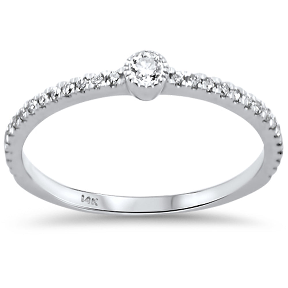 .17ct 14kt White Gold Round Diamond Promise Band RING Size 7