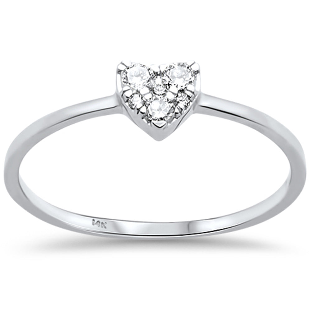 .13ct 14kt White Gold Heart Solitaire DIAMOND Engagement Promise Ring Size 6.5