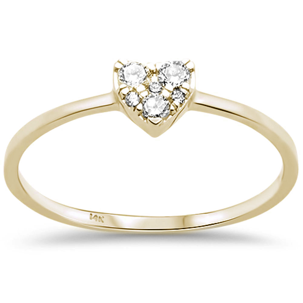 .13ct F SI 14K Yellow Gold Heart Diamond Promise Engagement RING Size 6.5