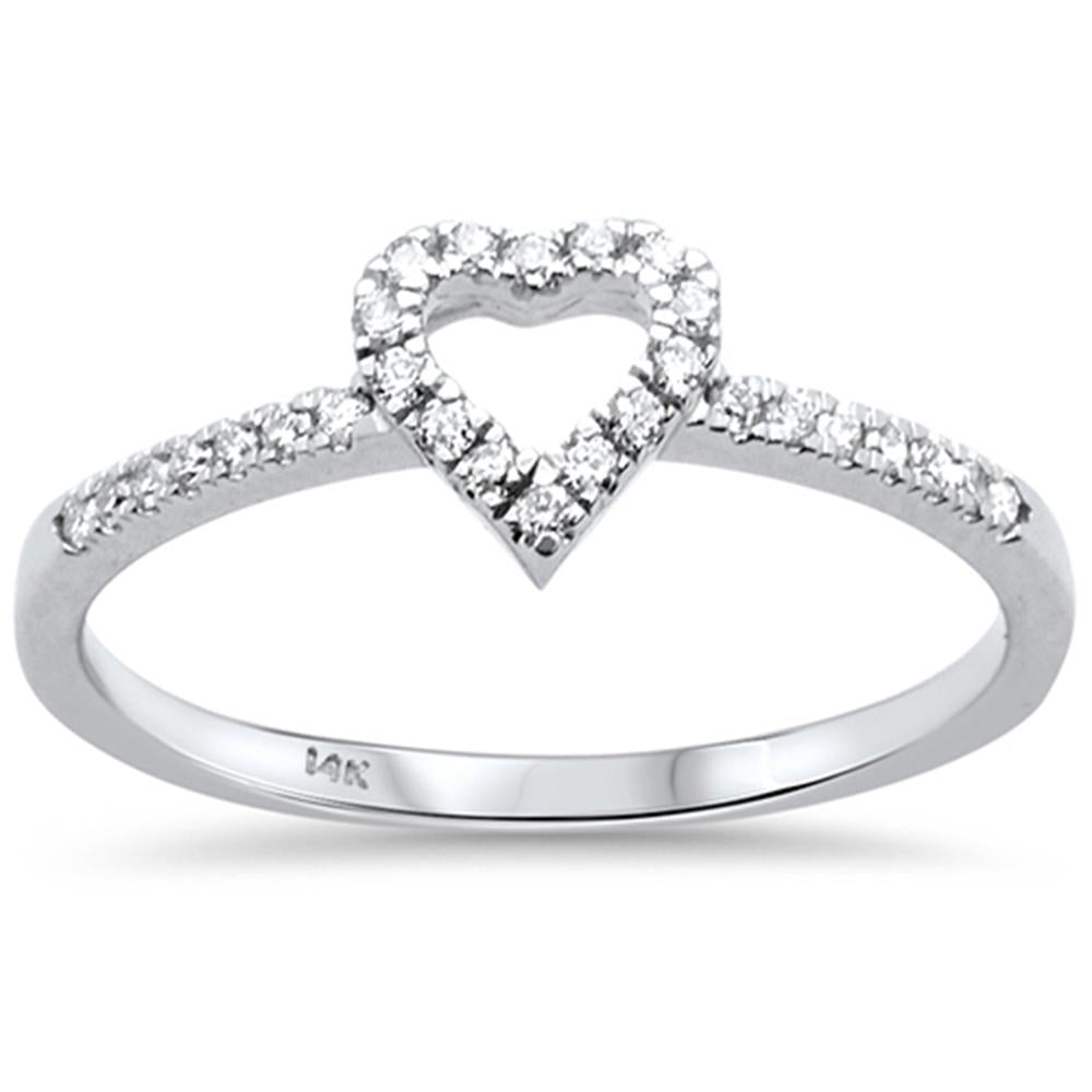 .15ct G SI 14K White GOLD Heart Shape Diamond Ring Size 6.5