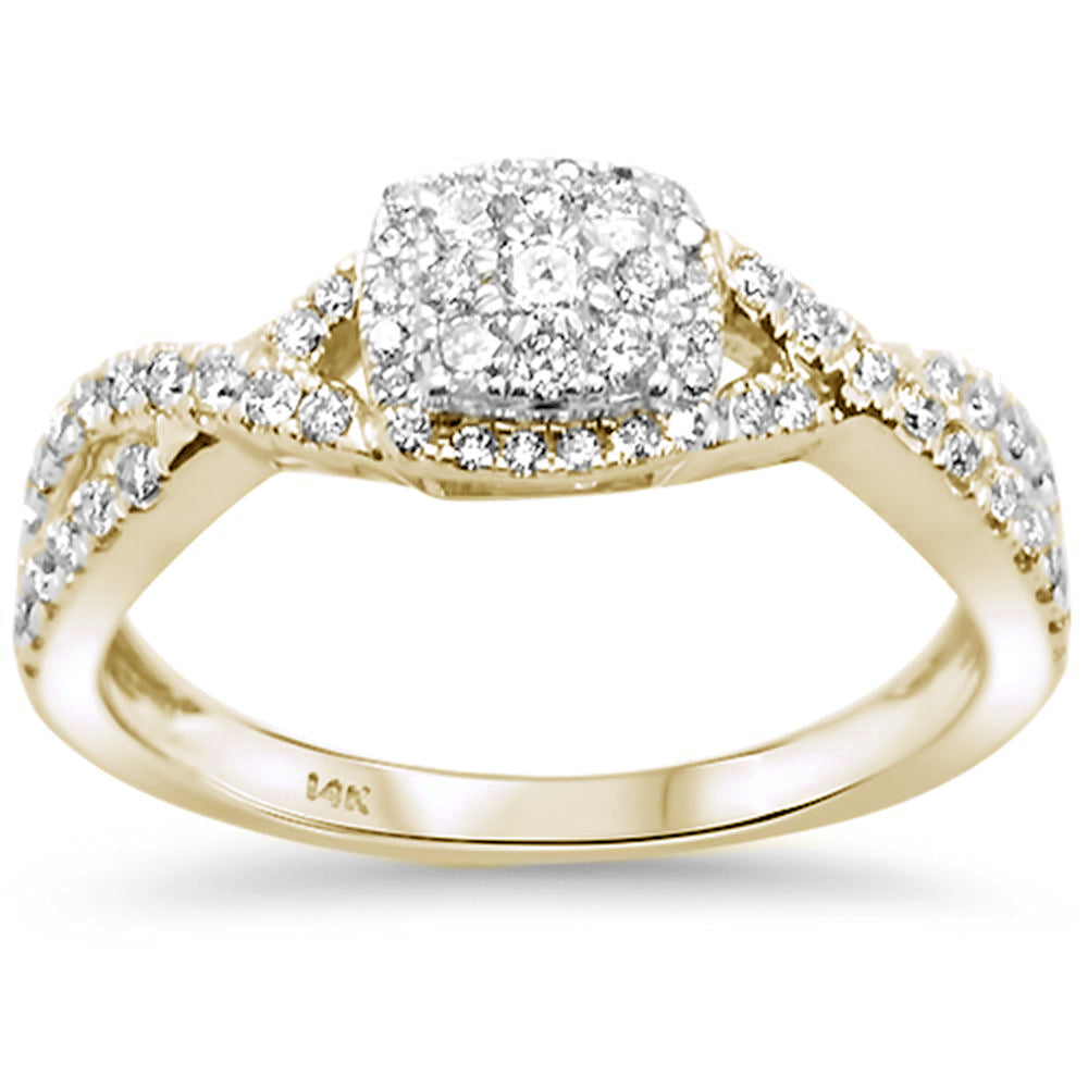 ''SPECIAL! .42ct F SI 14K Yellow Gold Square Shape Diamond Engagement RING Size 6.5''