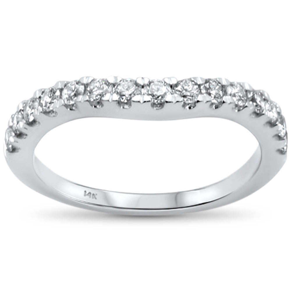''SPECIAL! .48ct 14k White Gold Round Diamond WEDDING Anniversary Band Ring Size 6.5''