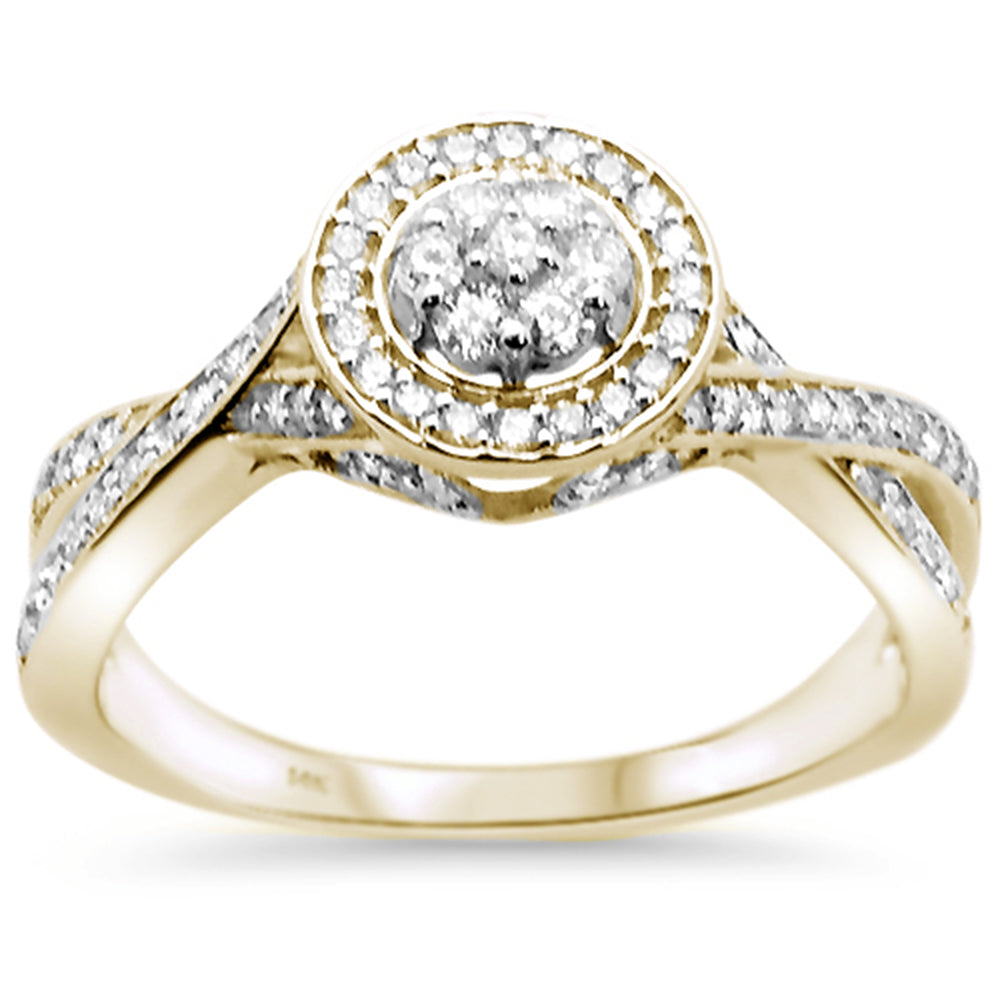 ''SPECIAL!.41ct 14k Yellow Gold Twisted Prong Round Diamond Engagement RING Size 6.5''
