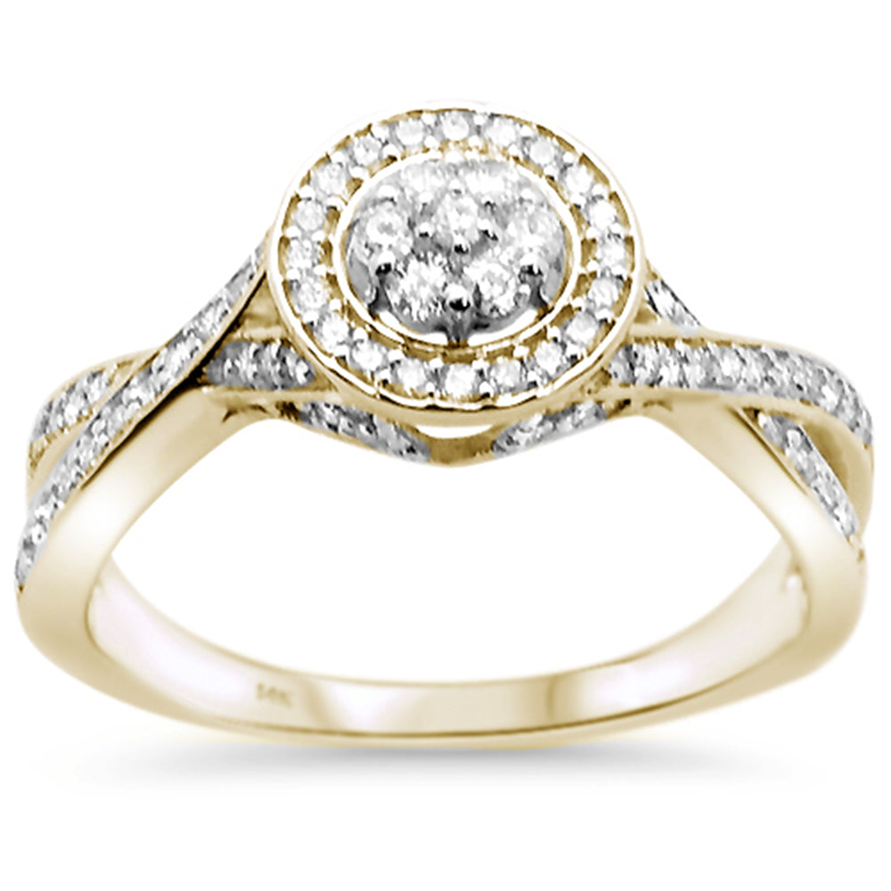 ''SPECIAL!.41ct 14k Yellow GOLD Twisted Prong Round Diamond Engagement Ring Size 6.5''