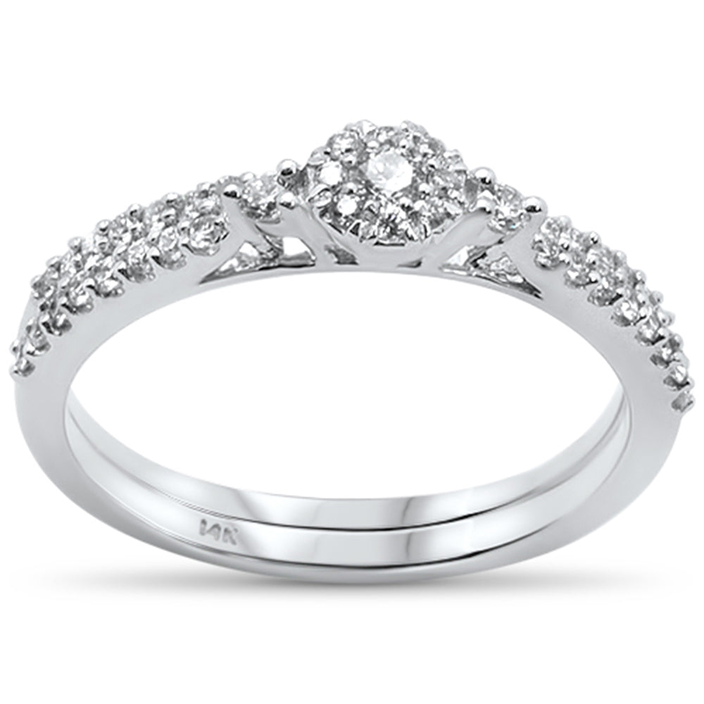 ''SPECIAL! .39ct 14k White Gold Diamond Engagement Bridal Set RING Size 6.5''