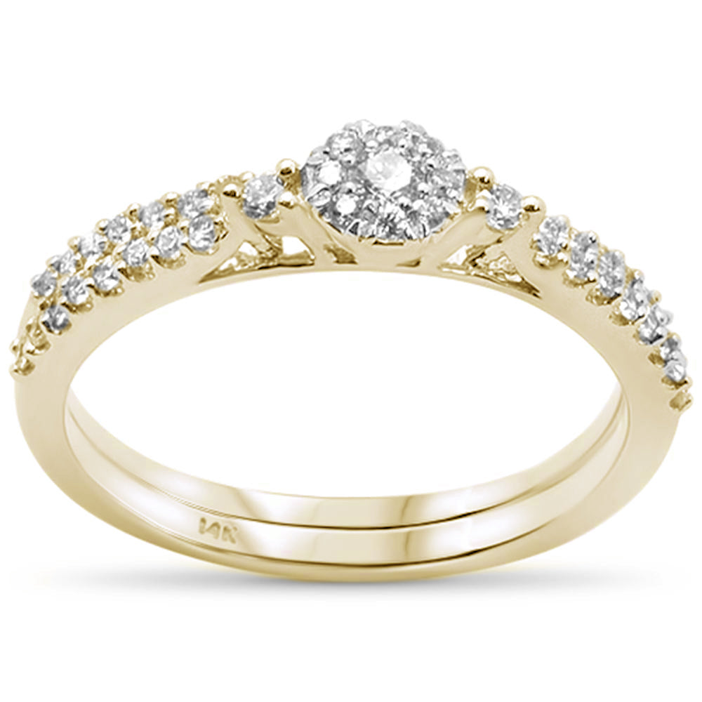 ''SPECIAL! .40ct 14K Yellow Gold Round Diamond Engagement Bridal Set RINGS Size 6.5''