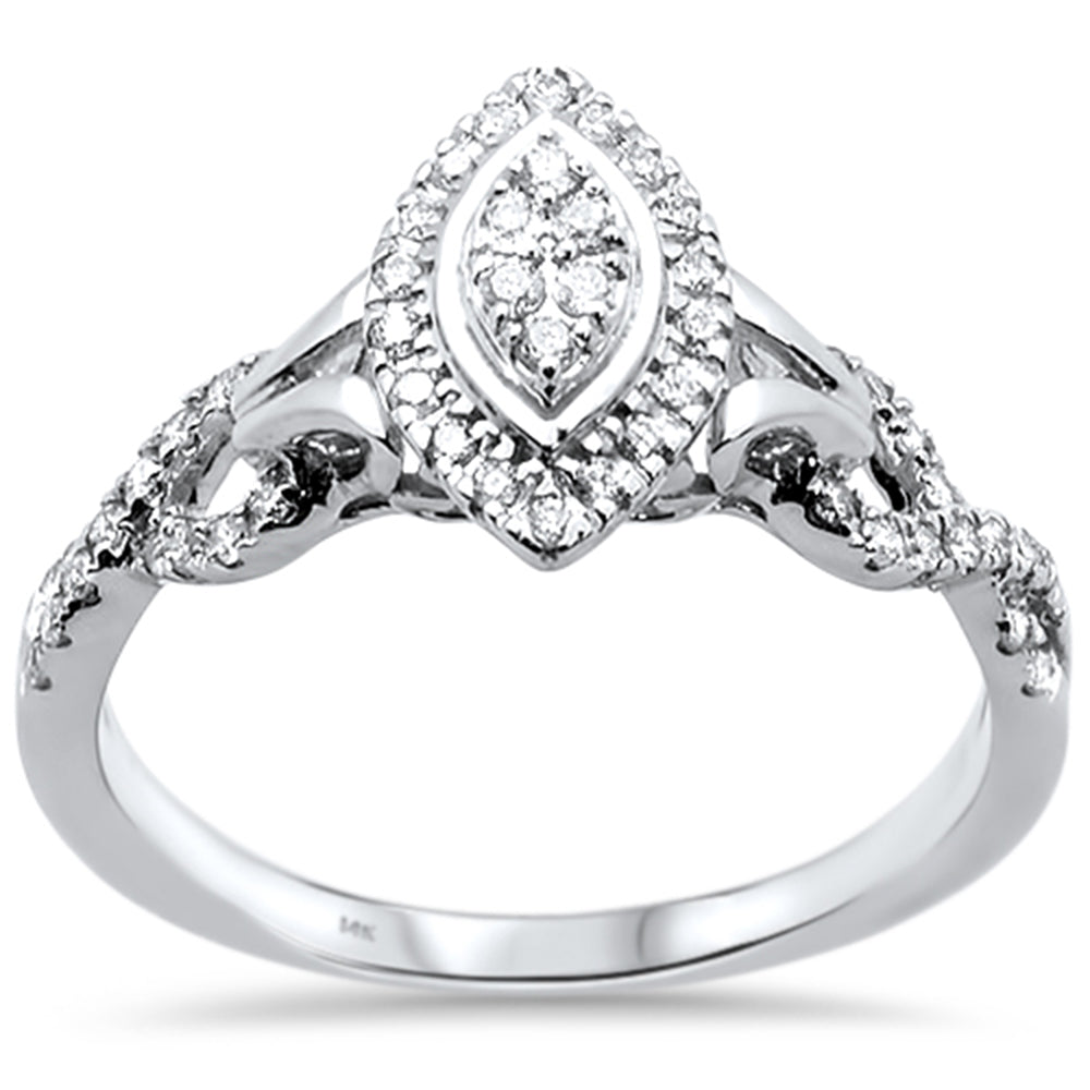 .25ct 14k White Gold Marquise Diamond Engagement RING Size 6.5
