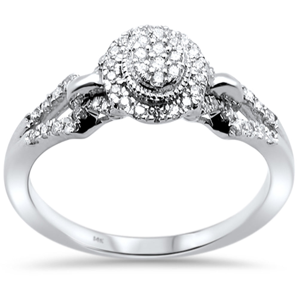 .25ct 14k White GOLD Round Diamond Engagement Ring Size 6.5