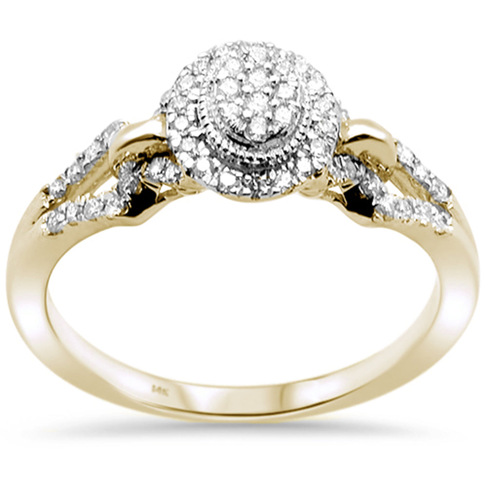 .24ct 14k Yellow Gold Round DIAMOND Engagement Ring Size 6.5