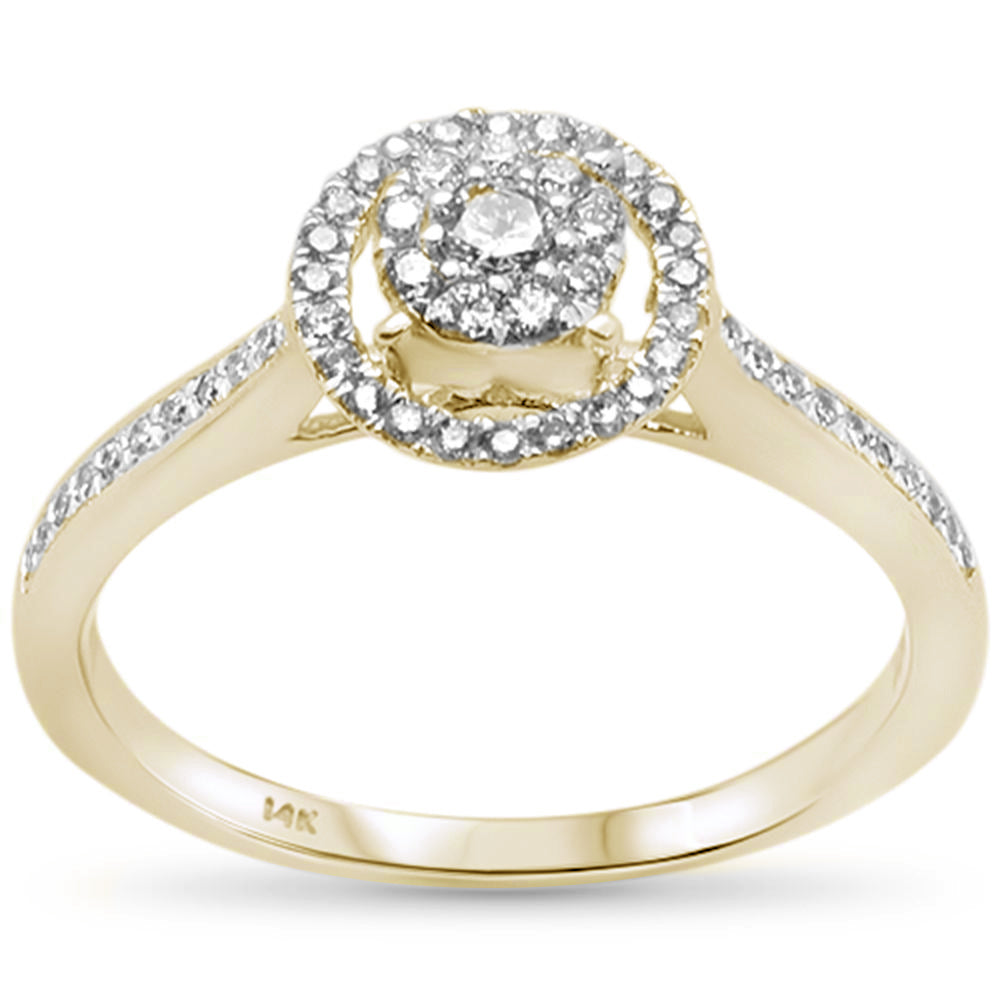 .27ct 14K Yellow Gold Round Diamond Halo Style Engagement RING Size 6.5