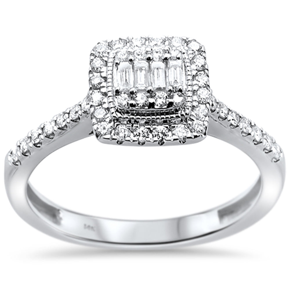 ''SPECIAL! .36ct 14k White Gold DIAMOND Square Shape DIAMOND Engagement Ring Size 6.5''