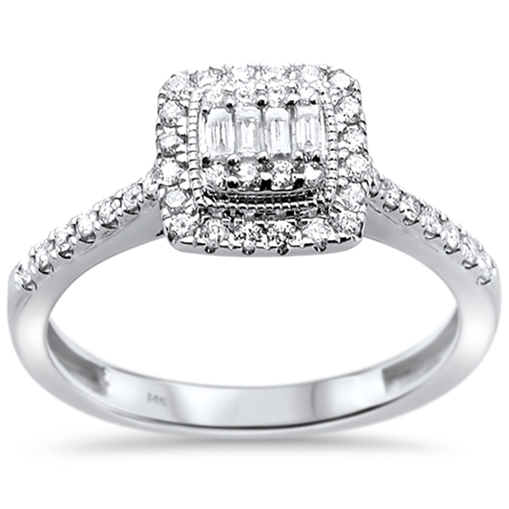 ''SPECIAL! .36ct 14k White GOLD Diamond Square Shape Diamond Engagement Ring Size 6.5''