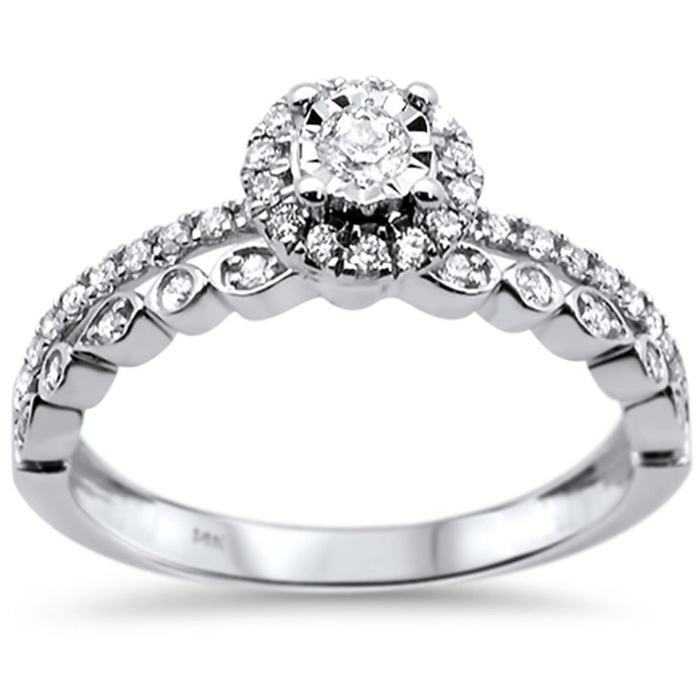 ''SPECIAL! .34ct 14k White Gold Round Diamond Engagement RING Size 6.5''