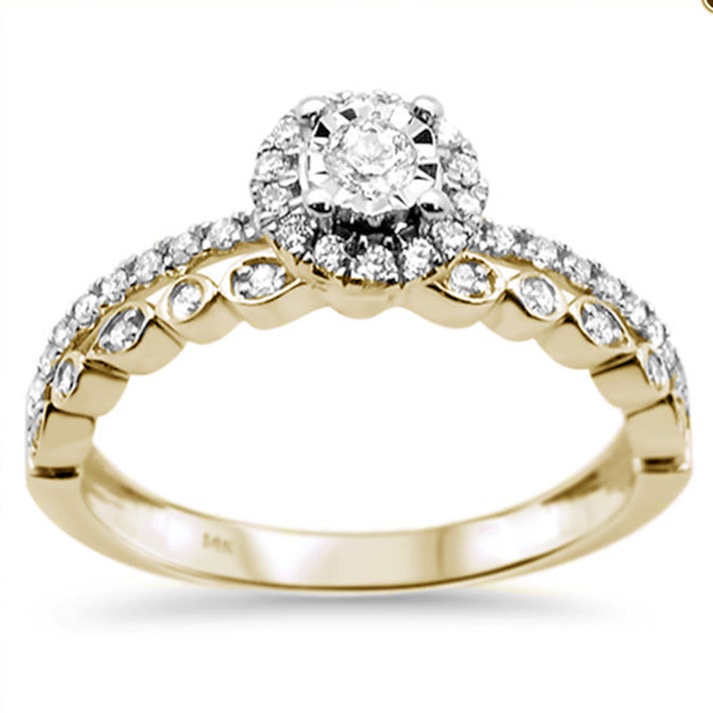 ''SPECIAL! .34ct 14k Two Tone Gold Round DIAMOND Engagement Ring Size 6.5''