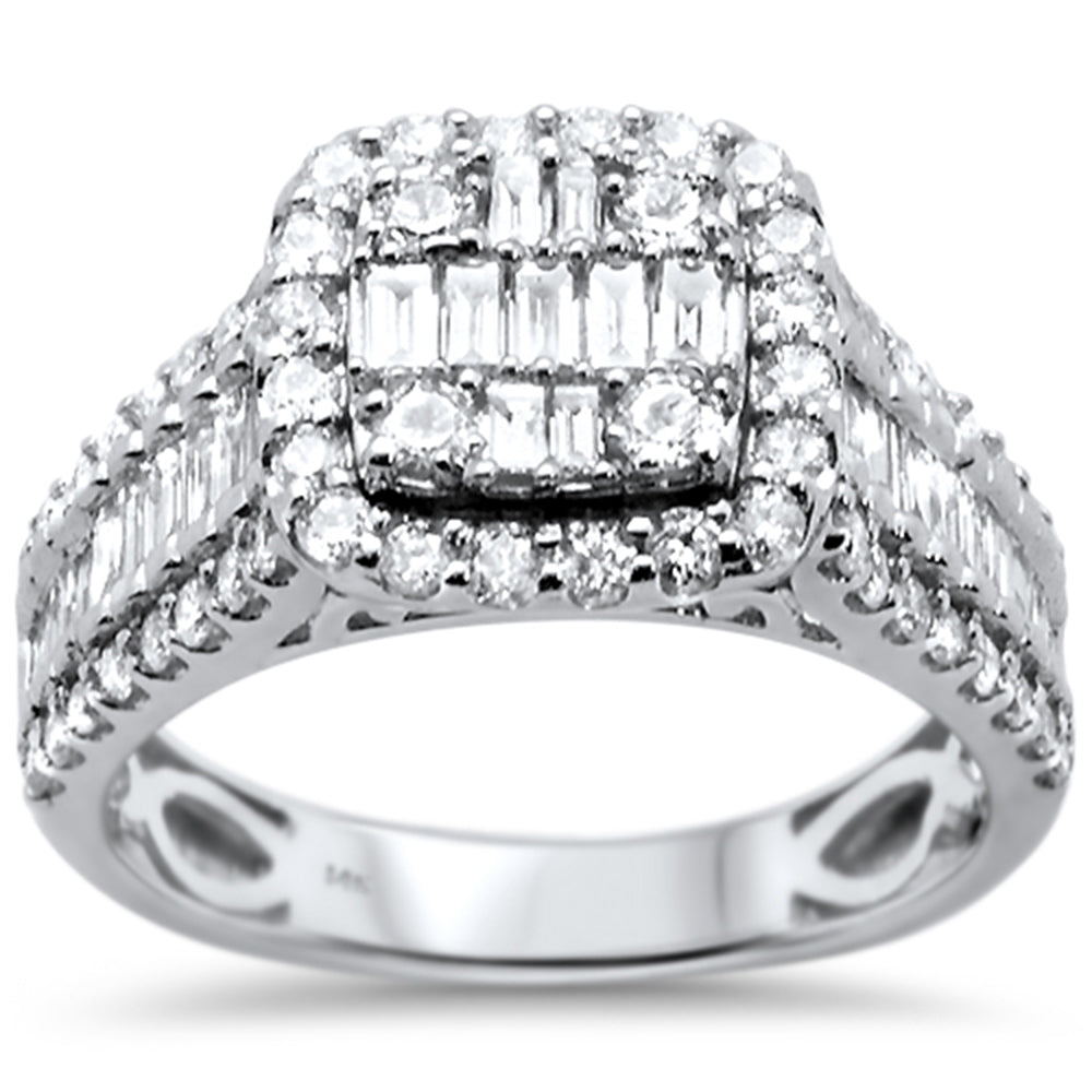 ''SPECIAL! 1.24ct 14k White GOLD Baguette Diamond Engagement Ring Size 6.5''