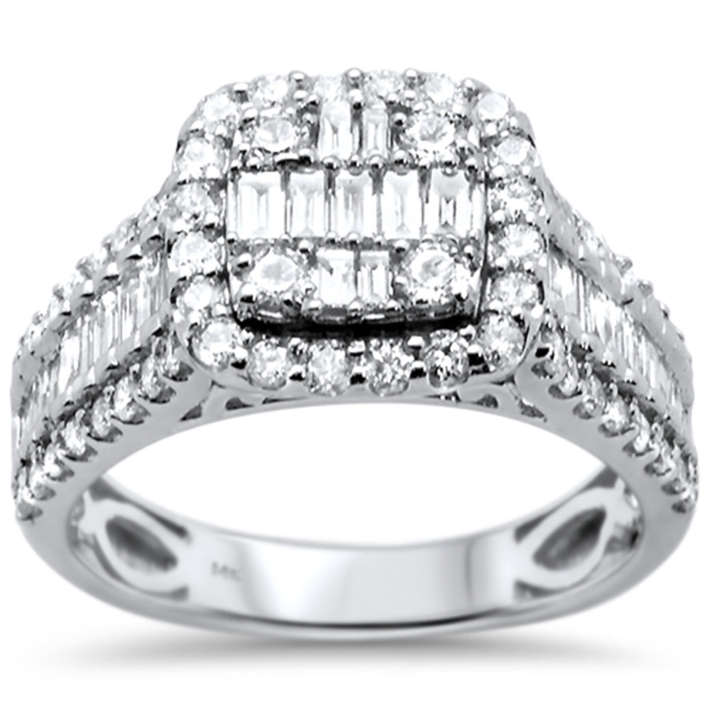''SPECIAL! 1.24ct 14k White Gold Baguette DIAMOND Engagement Ring Size 6.5''