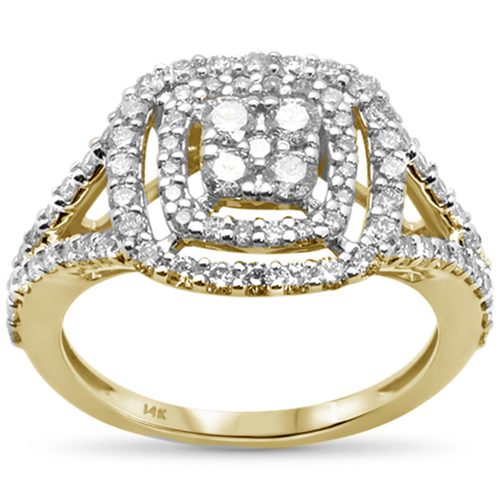 ''SPECIAL! .98ct 14k Yellow Gold Square Shape Diamond Engagement RING Size 6.5''