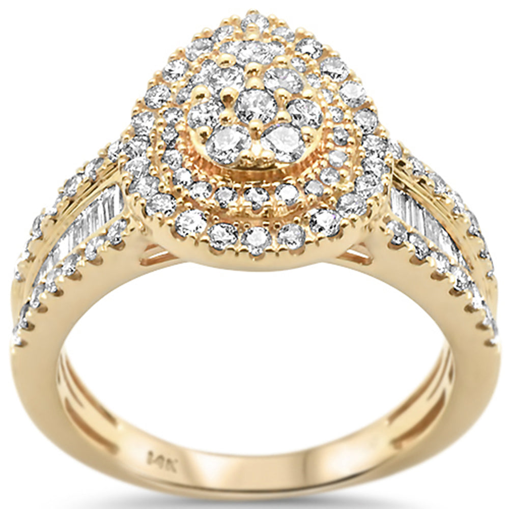 ''SPECIAL! 1.00ct 14k Yellow Gold Pear Shape DIAMOND Engagement Ring Size 6.5''