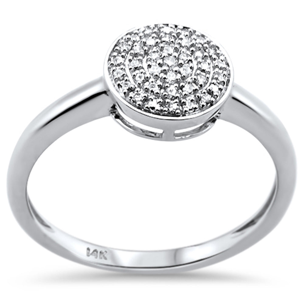 .08ct 14k White GOLD Diamond Round Shape Engagement Ring Size 6.5