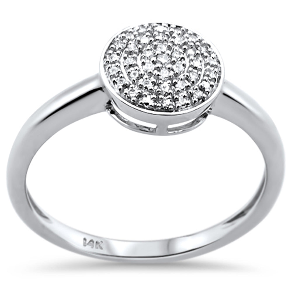 .08ct 14k White Gold DIAMOND Round Shape Engagement Ring Size 6.5