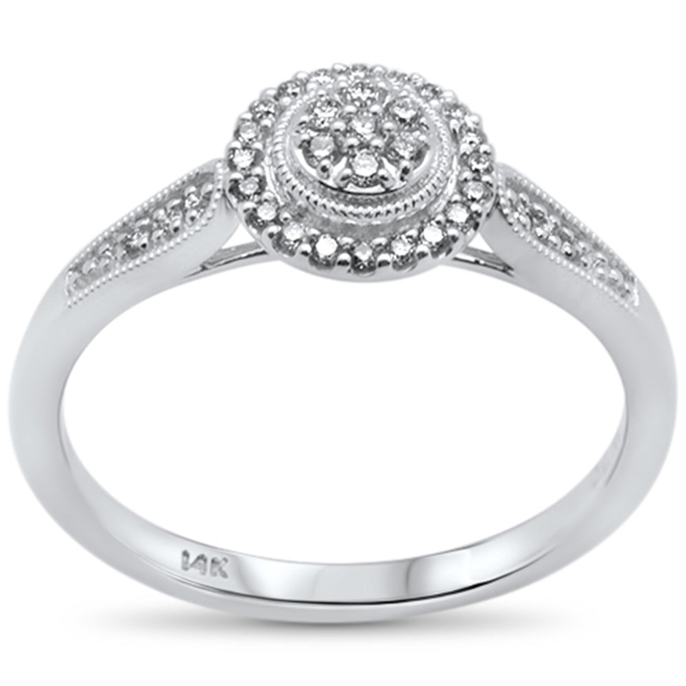 .15ct 14k White Gold DIAMOND Round DIAMOND Engagement Promise Ring Size 6.5