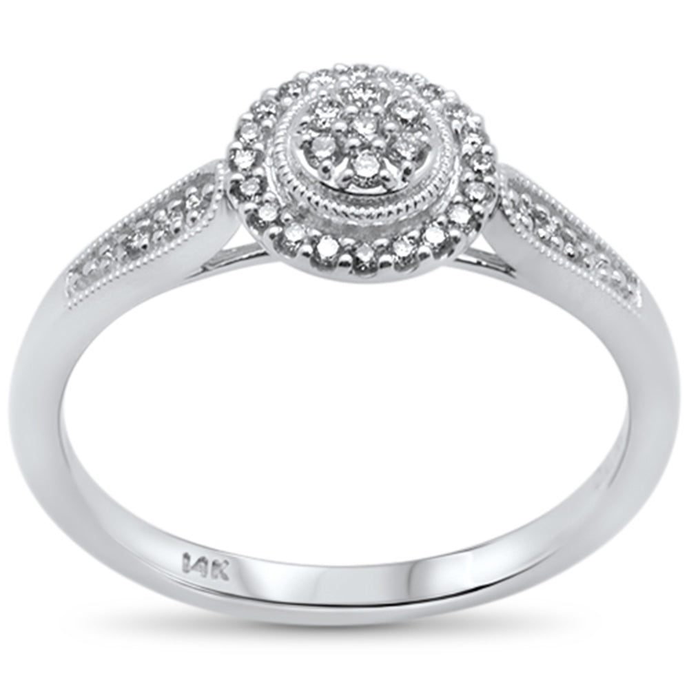 .15ct 14k White GOLD Diamond Round Diamond Engagement Promise Ring Size 6.5