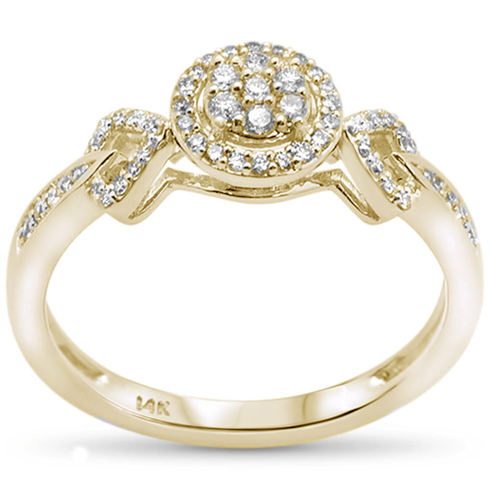 .25ct F SI 14K Yellow GOLD Round Diamond Engagement Ring Size 6.5