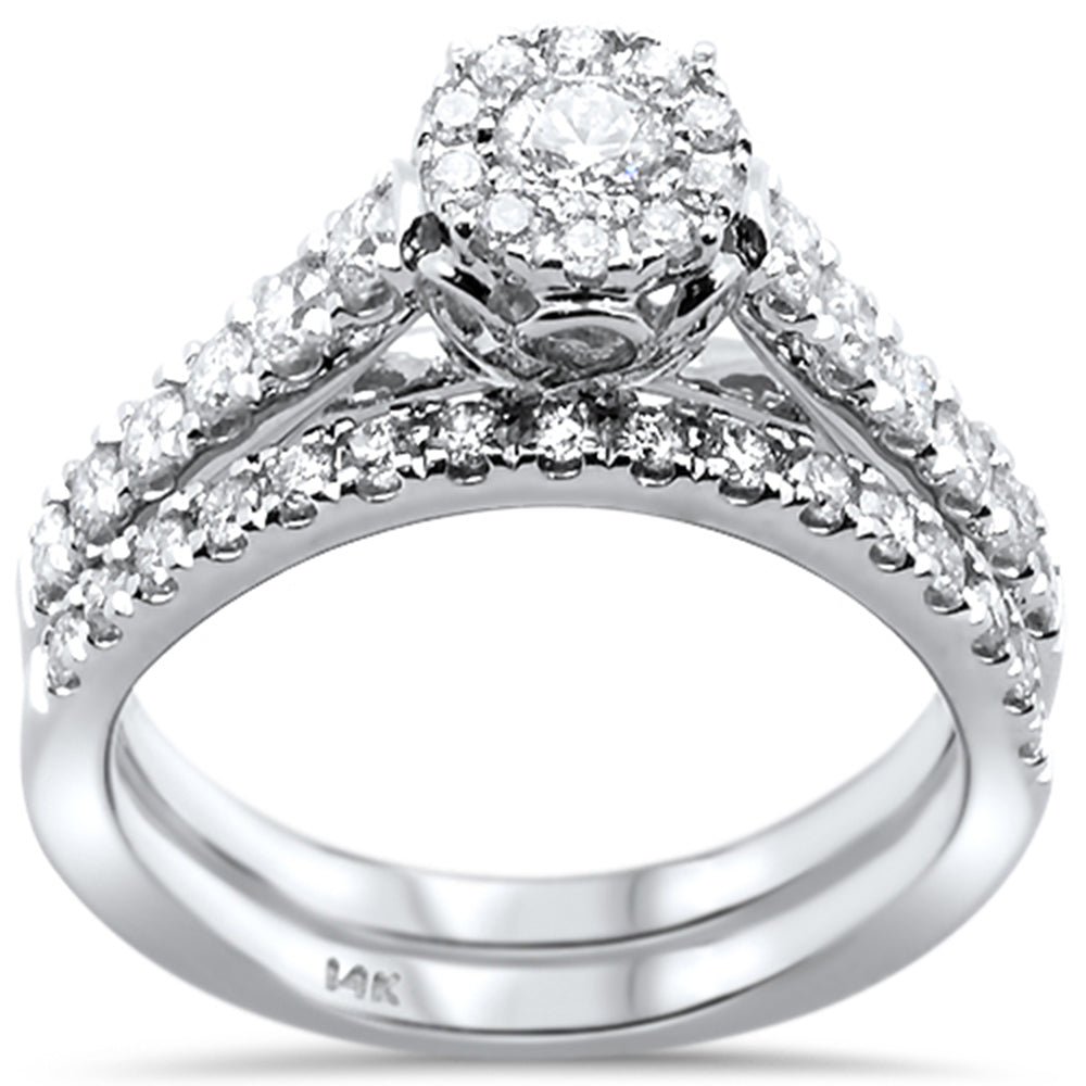 ''SPECIAL! 1.01ct 14k White Gold DIAMOND Engagement Bridal Set Ring Size 6.5''